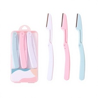 Kit de rasoirs à sourcils sûrs avec loupe, petit peigne et ciseaux en acier inoxydable, unisexe, fabriqué dans [lieu de fabrication]