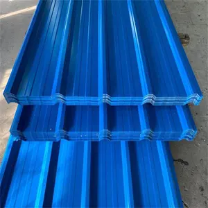 STM DIN JIS Blue Color coat aluminium zinc 18 gauge 24 gauge corrugated galvanized sheet Gi Iron Roofing Sheet