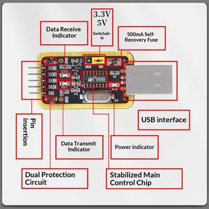 Gold CH340G USB'den TTL'ye Seri Modül 5V/3.3V Çift Voltajlı <span class=keywords><strong>RS232</strong></span> Uyumlu 115200bps Yüksek Hızlı İletim - Product Image 2
