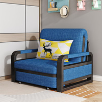 Sofá Cama Plegable Moderno con Estructura Metálica y Tapicería de Tela, Doble Uso para Apartamentos y Dormitorios
