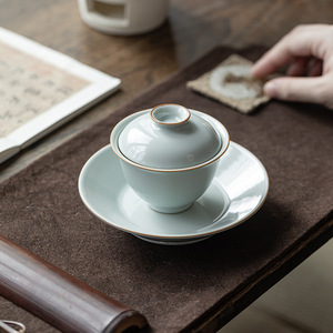 Ru Ware Ceramic Teapot Stand Round Porcelain Dry Brewing Table For Kung Fu <b>Tea</b> <b>Set</b> - Product Image 4