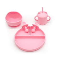 Vaisselle pour enfants sans BPA, bol en silicone personnalisé, assiette à ventouse pour sevrage, ensembles d'alimentation pour bébé