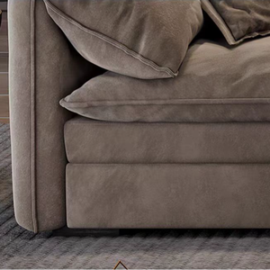 Sofá de Tela con Orejas de Elefante, Estilo Italiano Minimalista, Asiento Extra Profundo y Amplio, Sofá Recto - Product Image 4