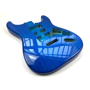 Cuerpo de guitarra DIY de fresno con acabado transparente azul - Product Image 5