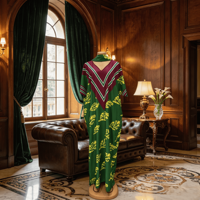 Kaftans de luxe en polyester et soie, robes longues amples imprimées pour femmes musulmanes, grandes tailles, style africain, vente chaude