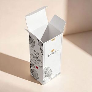 Custom Logo Luxury Skin Care Paper Box | White Small Packaging for Perfume Serum Bottles - Product Image 1