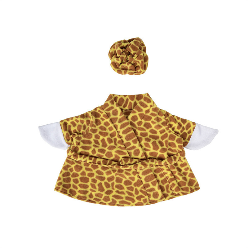 Albornoz amarillo con estampado de leopardo