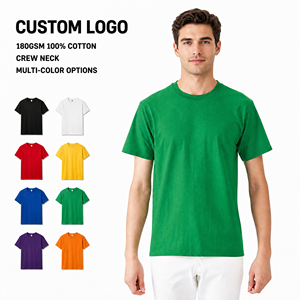 เสื้อยืดคอกลมปักโลโก้ตามสั่ง 180GSM ผ้าฝ้าย 100% มีหลายสีให้เลือกสำหรับผู้ชาย - Product Image 1