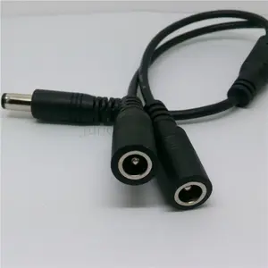 Cctv cabo adaptador de tomada dc, cabo adaptador de tomada fêmea 5.5x2.1mm para entrada de 5.5x2.1mm 1 para 2 conector dc