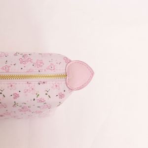 Pochette de maquillage personnalisée en forme de dumpling, écologique, à imprimé floral, pour le rangement, avec fermeture éclair en nylon, étanche, pour le voyage - Product Image 2