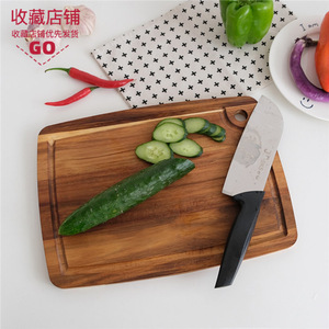 Tabla de Cortar de Madera Maciza 35x25x1.5cm Rectangular Multifuncional para Queso y Frutas, Tabla de Cortar de Madera de Acacia - Product Image 2