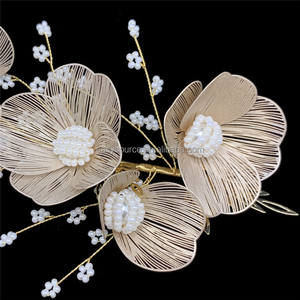 Accesorios para el cabello de boda para mujer, banda para la cabeza con flores para novia, RE3791-2, tocados de novia Vintage - Product Image 5