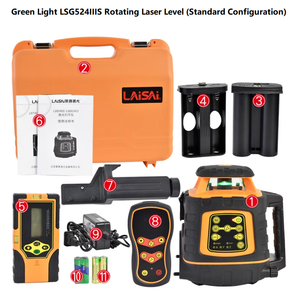 Niveles Láser Infrarrojos para Exteriores Lesai 515/521/524, Probador de Líneas de Luz Verde, Velocidad de Rotación Ajustable, Precisión de 0.075mm/M, Láser Lesai - Product Image 3