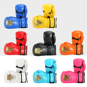 Venta caliente 10oz 14oz Guantes de Kickboxing Logotipo personalizado Impreso Guantes de entrenamiento de boxeo Hecho Cuero PU Cuero Entrenamiento de negocios - Product Image 6