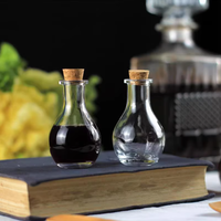 Bouteille en verre transparente de 55 ml avec bouchon en bois pour messages, mini capsule DIY, vente en gros
