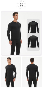 Camiseta Deportiva Ajustada para Hombre, Otoño Invierno, Forrada de Felpa, Gruesa, de Secado Rápido, Elástica, Ropa Interior Térmica - Product Image 6