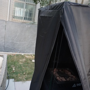 Chauffe-terrasse extérieur Foyer chauffant d'hôtel Foyer au gaz <span class=keywords><strong>propane</strong></span> noir mat avec verre - Product Image 5