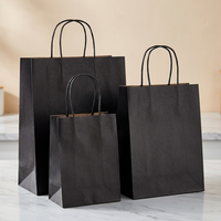 Sacs cadeaux en papier biodégradable à fond carré, sacs en papier kraft brun