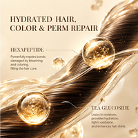 Masque capillaire à l'acide hyaluronique et au thé, KieKie Cyclic Hexapeptide, réparation profonde des cheveux abîmés et décolorés, hydratation et brillance, 600 ml en stock