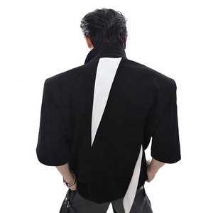 <span class=keywords><strong>Camiseta</strong></span> de hombre 2026 personalizada con cremallera metálica y empalmes, <span class=keywords><strong>manga</strong></span> <span class=keywords><strong>corta</strong></span>, con <span class=keywords><strong>hombreras</strong></span> - Product Image 5