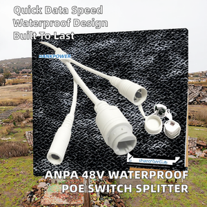<span class=keywords><strong>ANPA</strong></span> 48V 10/100Mbps 2A Conmutador Ethernet PoE Impermeable con Divisor de 2 Puertos RJ45, Puerto de Consola, QoS, Apilable, Plástico AP-PD48F - Product Image 2