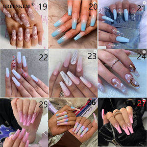 24 faux ongles en forme de cercueil, design dragon noir, <span class=keywords><strong>ballerine</strong></span> portable avec colle, pointes d'ongles complètes, ongles à presser - Product Image 4