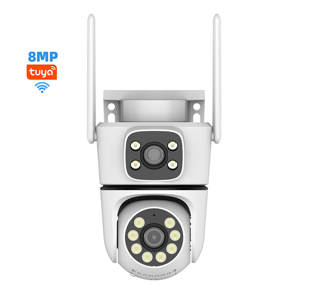 Outdoor PTZ Camera With 4K 8MP HD Wifi IP Camera Dual Lens Auto Tracking Tuya Wifi Camera
