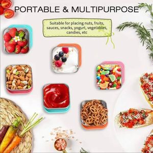 Precio de Fábrica, Recipientes para Snacks de Acero Inoxidable de 60/180 ml, Tazas para Salsas, Recipientes para Almacenar Alimentos con Tapas de Silicona - Product Image 2