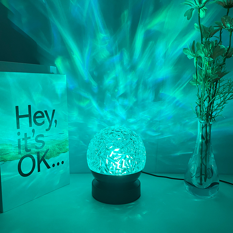 Rotating 16-Color RGB LED Night Light Cross-Border Water Ripple Lamp Creative Atmosphere Lamp Remote Control Bedroom 5V Input