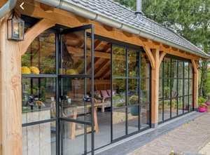 Portes doubles en acier modernes à profil solide W40 pour hôtels Isolateur haute performance suspendu fixe cassé thermiquement en métal - Product Image 2