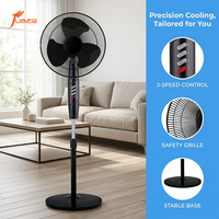 Vente en gros de ventilateurs sur pied oscillants à commande par bouton noir de 16 pouces pour la maison et l'achat en gros commercial
