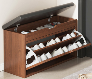 Simple Entryway Shoe <strong>Bench</strong> with <strong>Storage</strong>, Home Shoe Rack with Soft Padded Seat, Indoor <strong>Hallway</strong> Shoe Cabinet Can Sit - Product Image 6