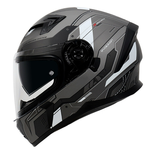 Thời trang mới phong cách phụ kiện xe máy Mũ bảo hiểm tai nghe khe cắm đôi ống kính đầy đủ mặt Mũ bảo hiểm xe máy - Product Image 3