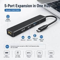 Station d'accueil USB-C 5 en 1, hub de charge HDMI 4K*60Hz et PD 100W avec ports USB 3.0/2.0, adaptateur multiport pour ordinateur portable PC