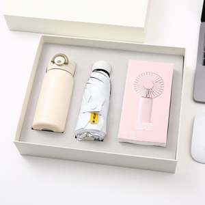 Ensemble Cadeau de Noël et de la Saint-Valentin de Haute Qualité pour Femmes : Tasse Isotherme, Mini Ventilateur et Parapluie – Personnalisable avec Logo – En Stock - Product Image 2