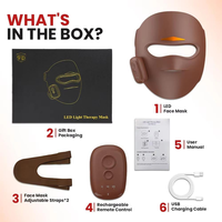 Masque de beauté photonique personnalisé IBN, 336 ampoules LED (longueurs d'onde 450 nm/590 nm/660 nm/850 nm) - Anti-âge, réparation de la peau, silicone de qualité alimentaire
