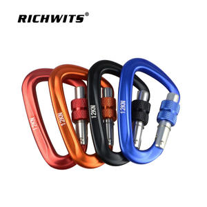 Mosqueton de type D RICHWITS en aluminium aéronautique 7075, crochet de sécurité pour l'escalade en plein air avec une capacité de 12 KN - Product Image 4