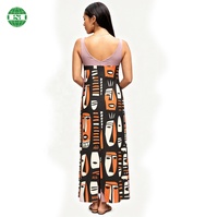 Robes personnalisées à impression par sublimation graphique, décolleté plongeant devant et derrière, sans manches, en polyester et élasthanne, longues, avec fente arrière