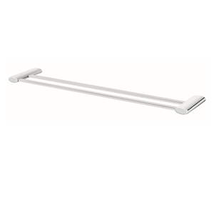 Porte-serviettes double barre 24 pouces en alliage de zinc, base en acier inoxydable chromé, accessoires de salle de bain à fixation murale - Product Image 2