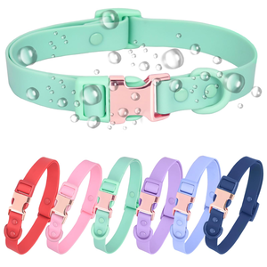 Wholesale Personalized Logo Strong Heavy Duty Adjustable Waterproof Rubber PVC Coated Fashion <b>Dog</b> Collar <b>Tag</b> - Product Image 1