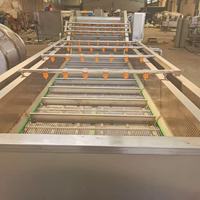 Automatische fruit- en groentewasmachine met bubbels, SUS304, commerciële groentewasser met waterrecirculatiesysteem