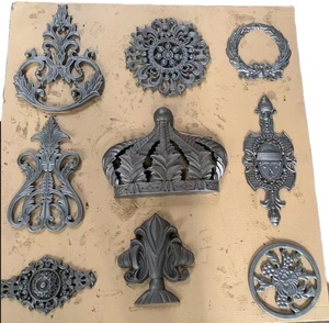 Partie décorative en <span class=keywords><strong>fer</strong></span> <span class=keywords><strong>forgé</strong></span> et ornements de fleurs de feuilles en acier moulé pour la <span class=keywords><strong>décoration</strong></span> de porte ou de clôture en <span class=keywords><strong>fer</strong></span> <span class=keywords><strong>forgé</strong></span> - Product Image 4