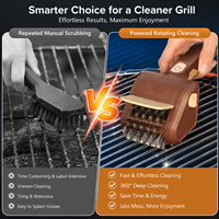 Brosse de nettoyage électrique pour barbecue TikTok Viral 700 tr/min, élimination automatique de la graisse, portable, sans fil, rechargeable, pour le camping