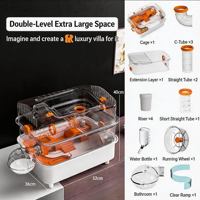Vente directe d'usine, cage à hamster de luxe, cage personnalisée pour petits animaux, mignonne, à double étage, grande maison pour hamster