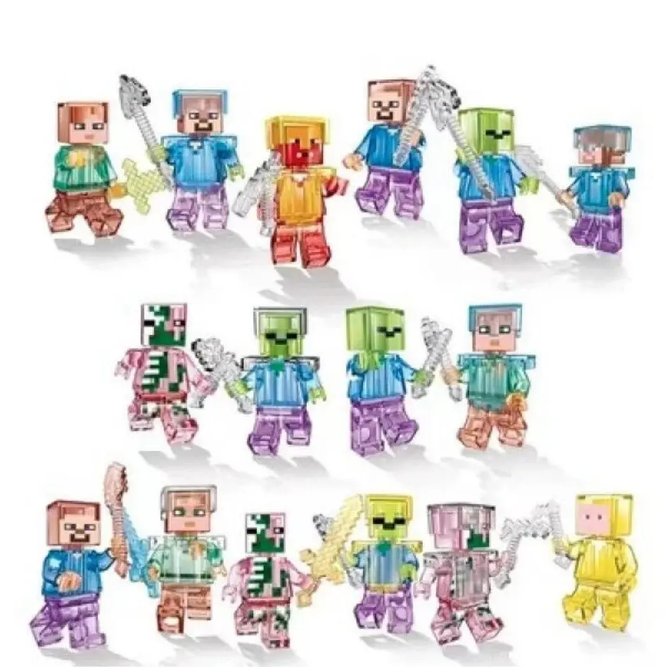 My world minecrafts magnetic square children's puzzle doll assembled game peripheral mini wholesale building blocks toys