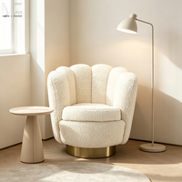 Fauteuil Simple à boucles en tissu, mobilier de salon, hôtel, nouveau modèle moderne et Simple, avec Base dorée, idéal pour les loisirs,