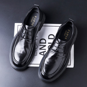 Chaussures Derby en cuir pour hommes Fapai, noires, en cuir de vachette pleine fleur, pour affaires, bureau, trajets quotidiens, toutes saisons, à lacets - Product Image 4