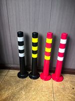 18 Inch 450mm PU Ribbed Traffic Bollard Flexible Springback Road Safety Post Lightweight Indoor Parking Reflective Film