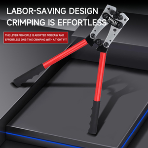 SIKE HX-50B Industrial Grade Steel Crimping Clamp <b>Soft</b> Grip Handle Adjustable Range 6-50mm Tool Connectors Top Entry Model - Product Image 1
