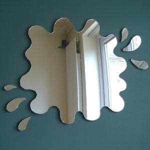 Espejo de Pared Moderno Contemporáneo Estilo Granja, Diseño Abstracto Ondulado, Pantalla LED de Vidrio, Arte Decorativo para Navidad - Product Image 2